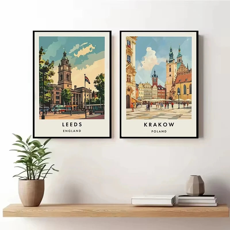 Classic Tourist City Edinburgh Rome Paris Milan Urban Architecture Tourism Poster Canvas Paintings Wall Art Pictures Home Decor