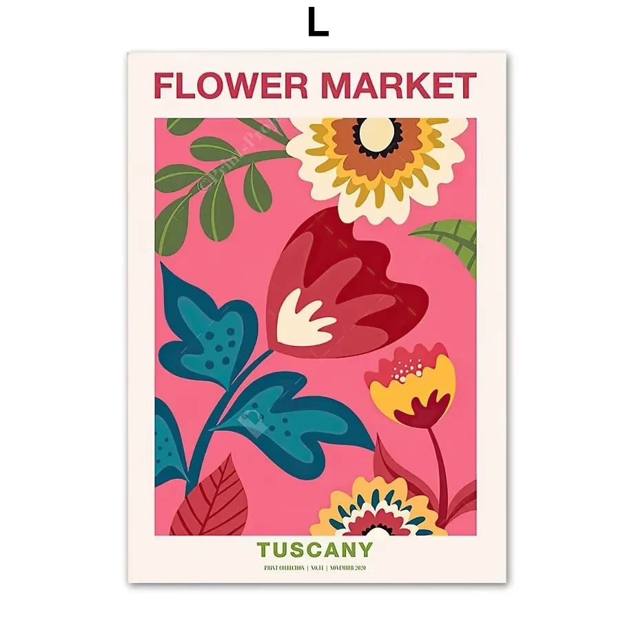 Abstract Matisse Wall Art Canvas Painting Retro Tokyo Flower Market Posters and Prints Nordic Living Room Home Decoration Images