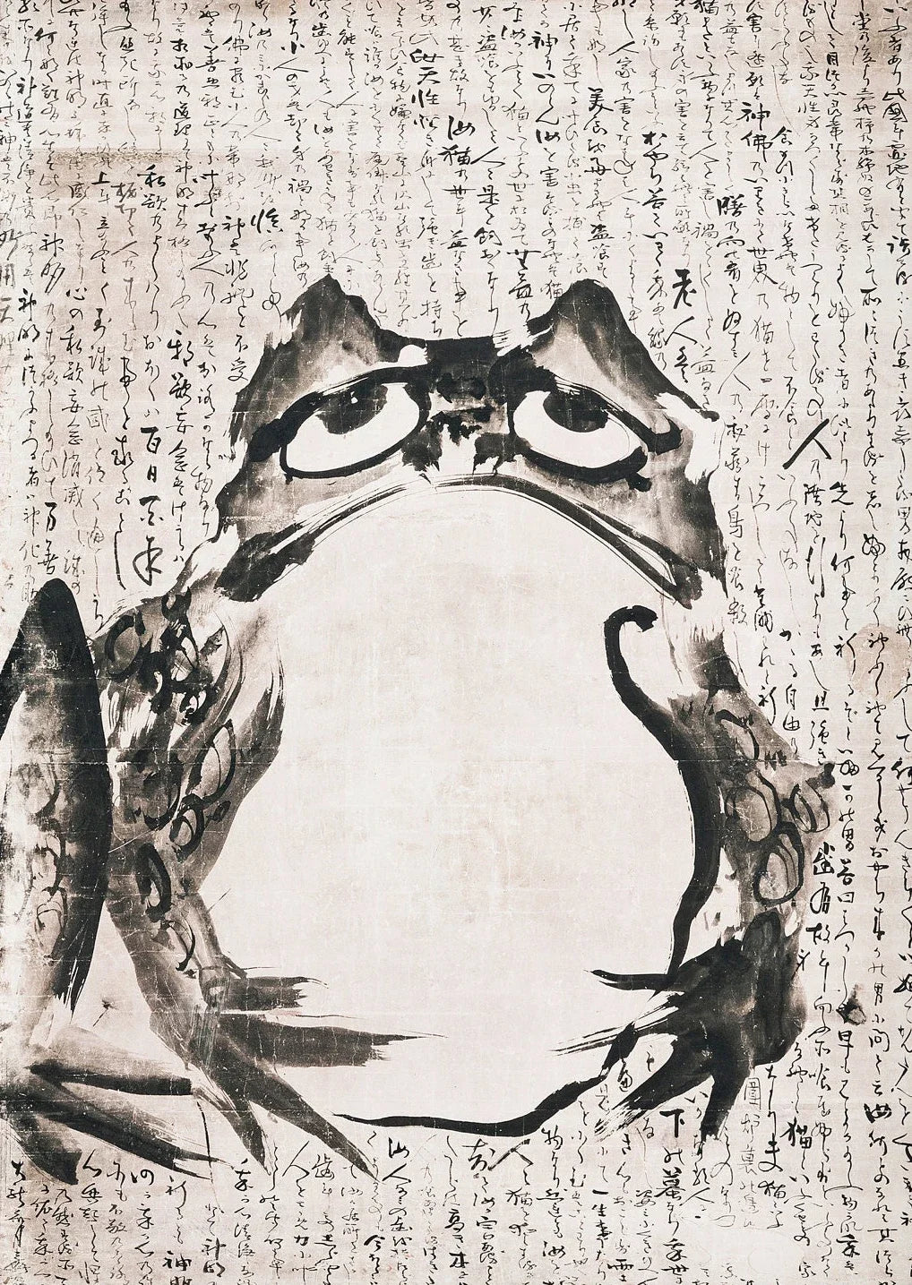 Retro Japanese Style Flying Crane Tiger Geisha Flower Bird