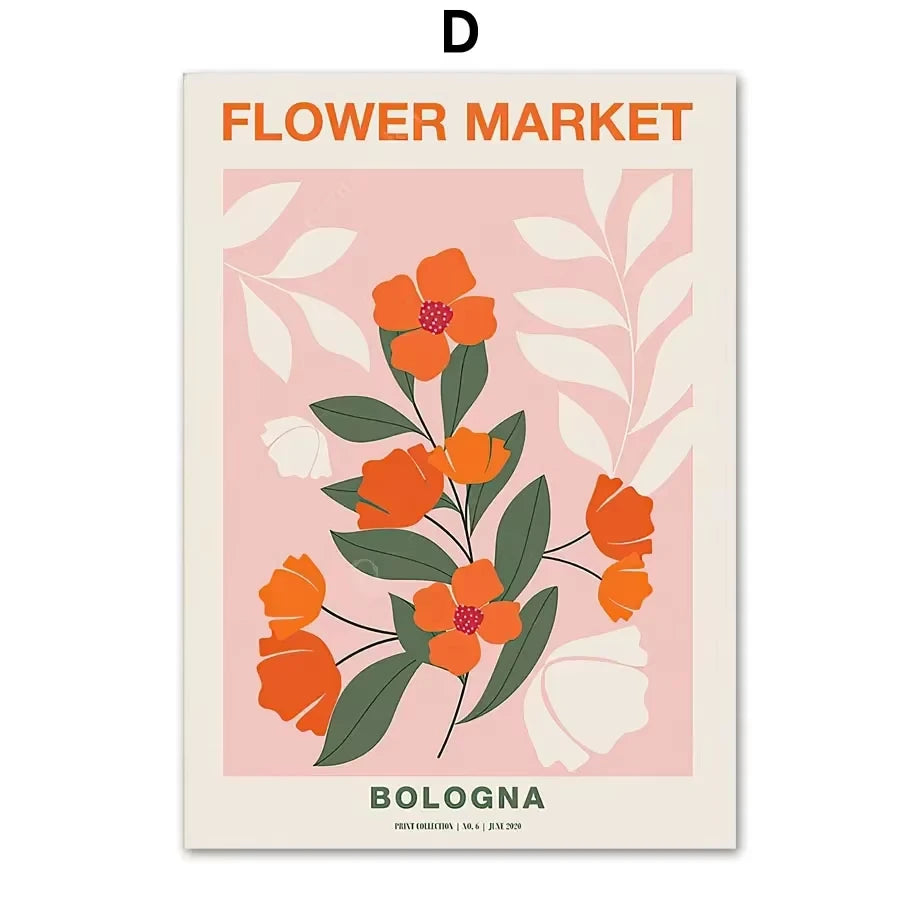 Abstract Matisse Wall Art Canvas Painting Retro Tokyo Flower Market Posters and Prints Nordic Living Room Home Decoration Images