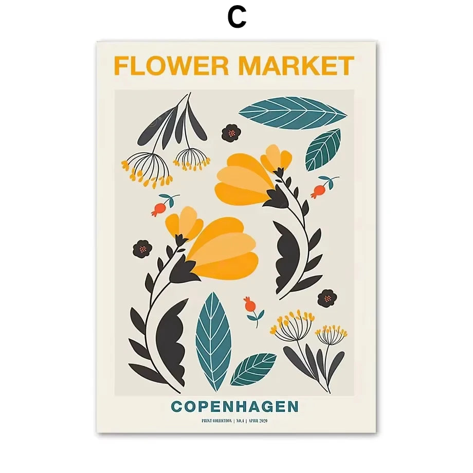 Abstract Matisse Wall Art Canvas Painting Retro Tokyo Flower Market Posters and Prints Nordic Living Room Home Decoration Images