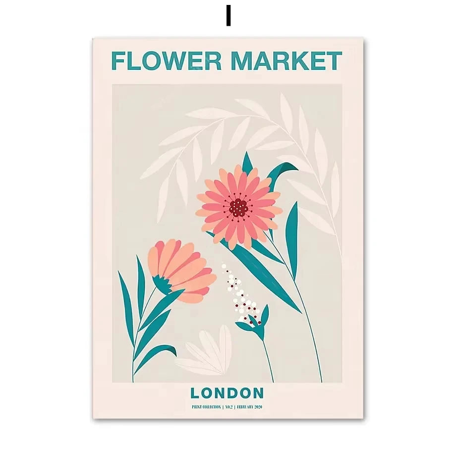 Abstract Matisse Wall Art Canvas Painting Retro Tokyo Flower Market Posters and Prints Nordic Living Room Home Decoration Images