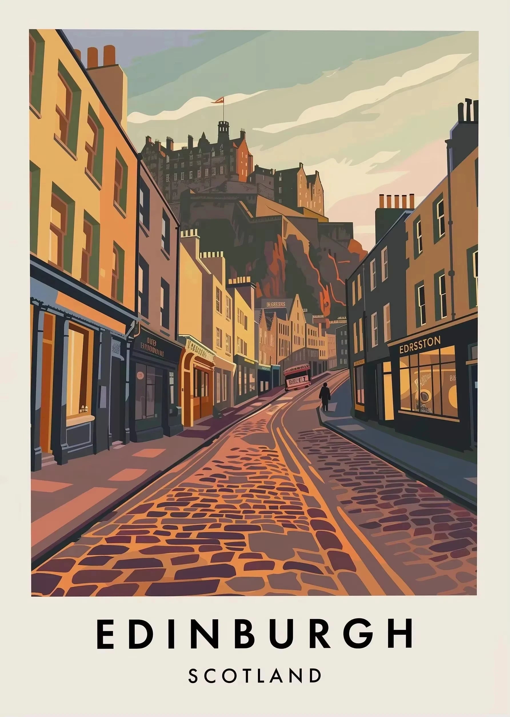 Classic Tourist City Edinburgh Rome Paris Milan Urban Architecture Tourism Poster Canvas Paintings Wall Art Pictures Home Decor